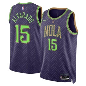 Män New Orleans Pelicans Tröja Jose Alvarado Nike 2024-25 City Edition Lila Swingman